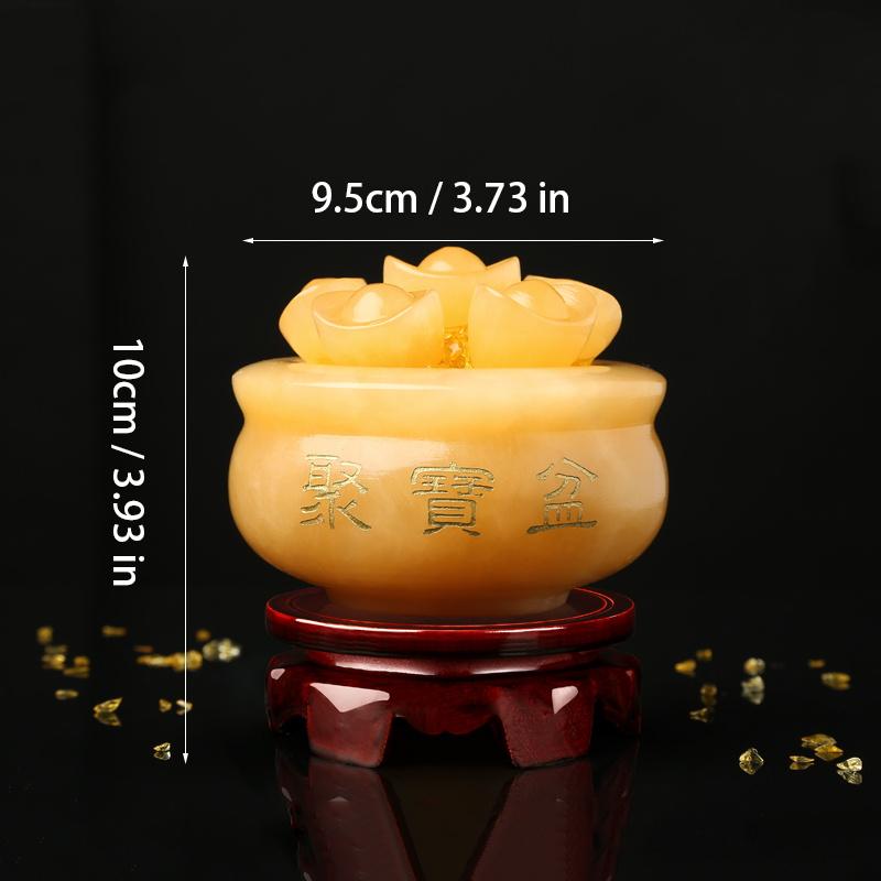 Topaz- Ingot Lucky Cornucopia Decorative Ornament  Chinese Style Home Living Room Bedroom Office Decoration Shop Decoration