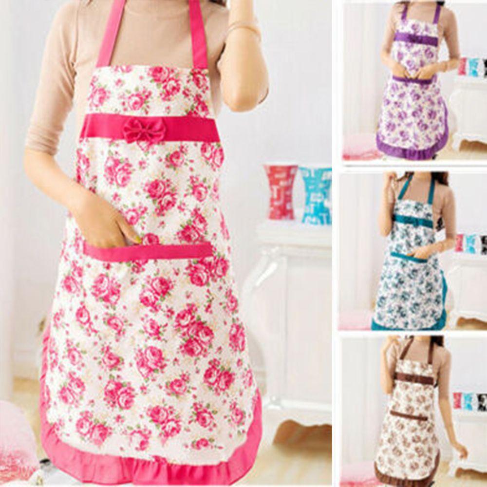 Lace Kitchen Waterproof Bib Female Floral Apron Cooking Bake