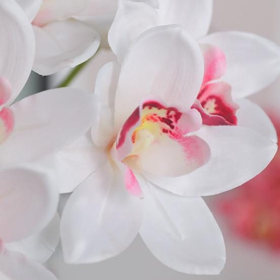 Yousheng 6 шт. Имитация букета цимбидиума Настоящее прикосновение Искусственные цветы Не увядающие Выцветающие Яркий цвет Искусственный цветок