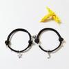 Handwoven Star and Moon Magnet Attraction Couple Bracelets - Adjustable Unisex Design