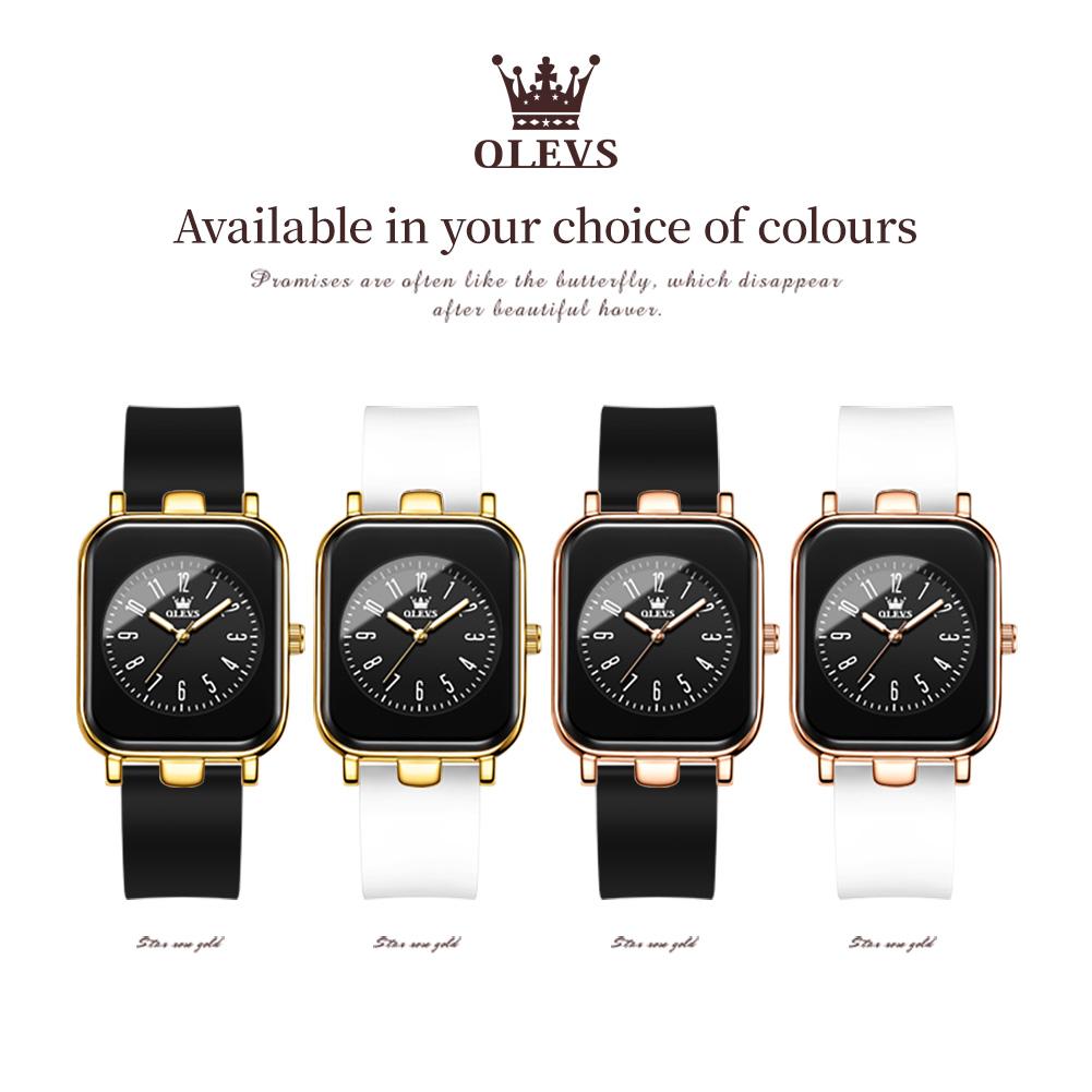 OLEVS Брендовые часы Квадратные кварцевые часы из силикагеля Нишевые модные водонепроницаемые женские часы Женские часы