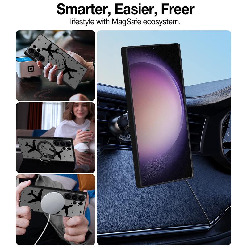 Mountain Peak Aircraft Print Case For Samsung Galaxy S25 S23 S24 Ultra S21 S20 S24 FE S22 Plus For Magsafe Magnetic Matte Cover