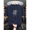 Men's Summer Fashionable Casual Loose Plus Size Graphic Line Printed Sports Round Neck Short Sleeved T-shirt Top