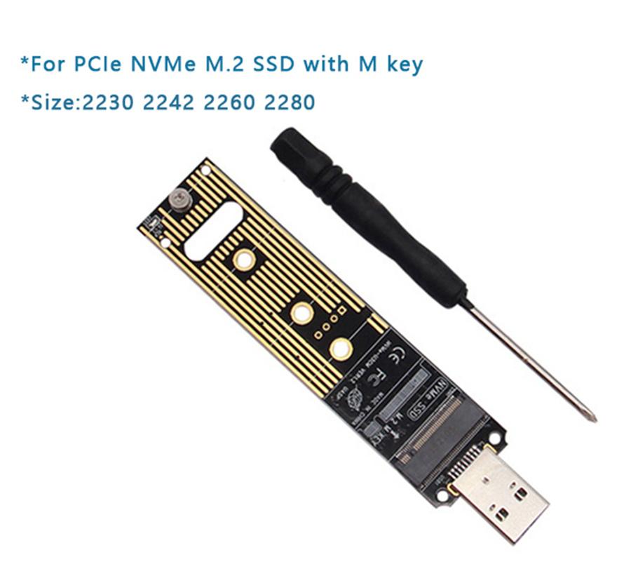 Адаптер M.2 NVME SSD на USB 3.1 PCI-E на USB-A 3.0 Внутренняя карта-конвертер Новый