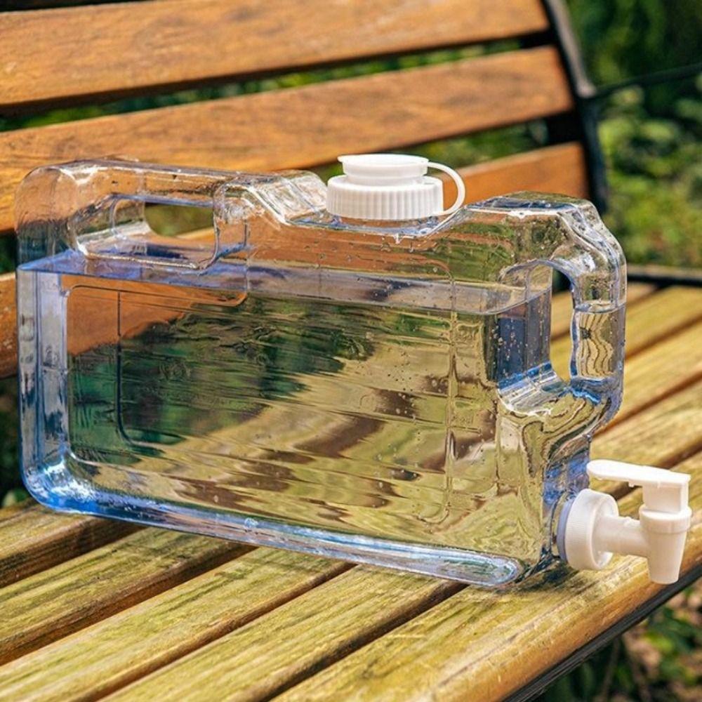 4L Outdoor Drinking Bucket Transparent Camping Water Tank Water Storage Container  Travel Supplies