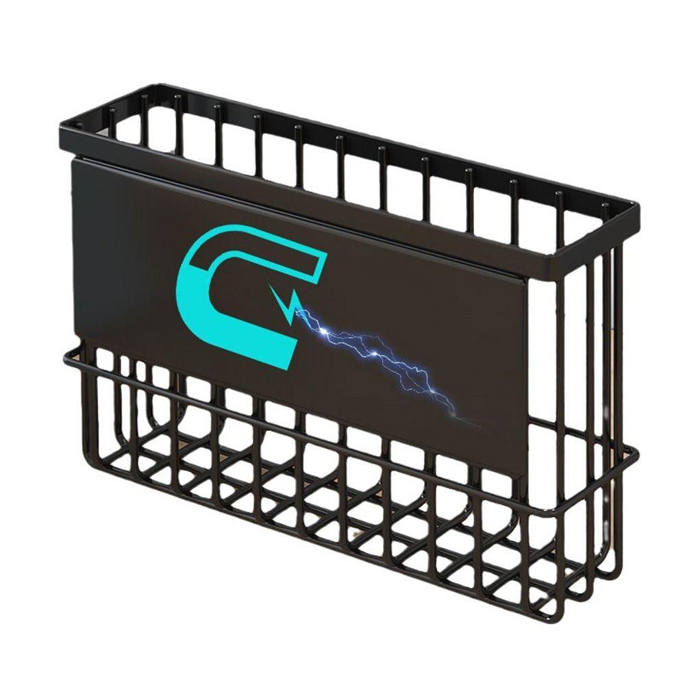 Настенная подвесная магнитная корзина для хранения, боковая полка для хранения на холодильник, бытовая организация