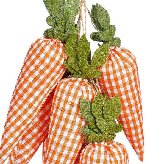 4 шт. пасхальные украшения из моркови искусственные мини-клетчатые ткани морковь пасхальное дерево подвесное