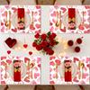 Tarklanda Pink Love Hearts Placemats Set of 6, 11 x 15.7 Inch Washable Vinyl Table Mats Valentine Holiday Plastic Placemats for Anniversary Wedding