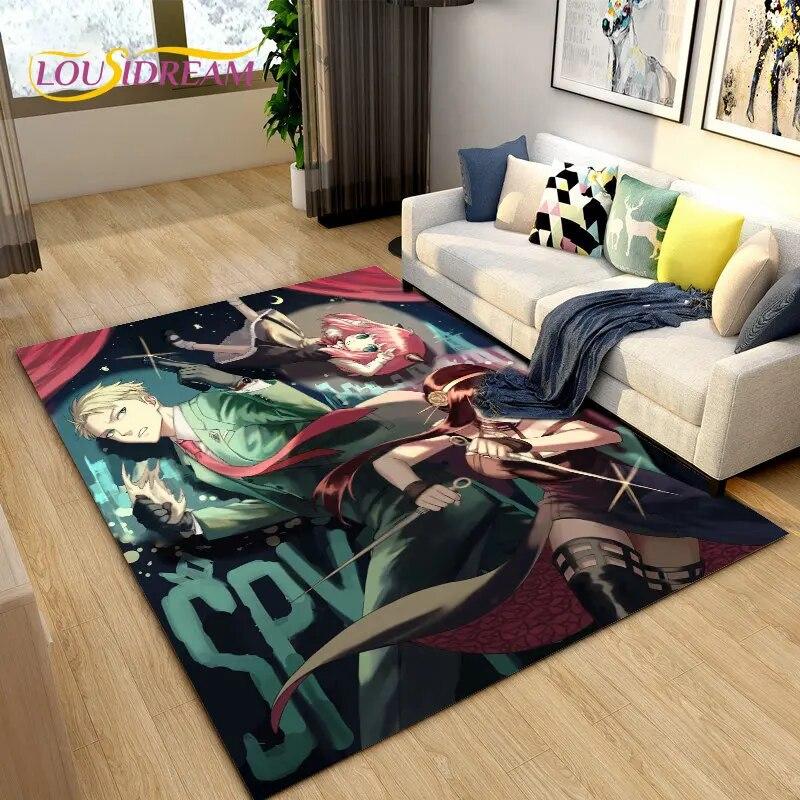 SPY×FAMILY Japan Anime Cartoon Area Rug,Carpet Rug for Living Room Bedroom Sofa Doormat Decoration, Kids Play Non-slip Floor Mat
