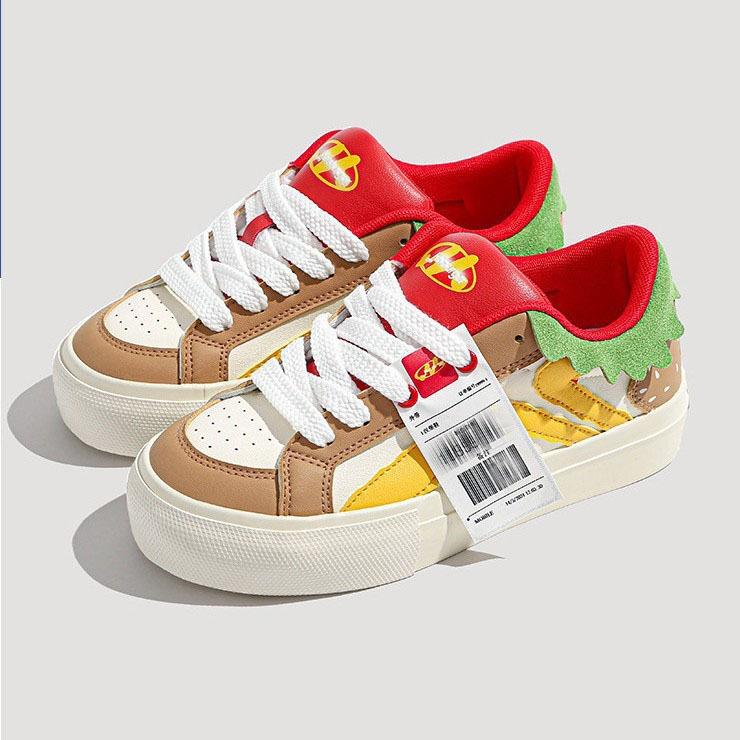 Гамбургер обувь женская осень новая нишевая оригинальная обувь-хлеб дофаминовая универсальная американская кэжуал обувь на толстой подошве