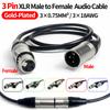 1M/2M/3M/5M/10M Позолоченный 3-контактный XLR Аудиокабель Male-Female - 3X0.75мм² (3X18AWG) Сердечник из чистой меди для профессионального использования