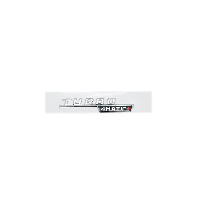 2pcs ABS Car Fender Turbo 4MATIC Logo Emblem Badge Sticker For Mercedes Benz A45 C117 CLA 35 45 GLA45 X247 GLE53 AMG Accessories