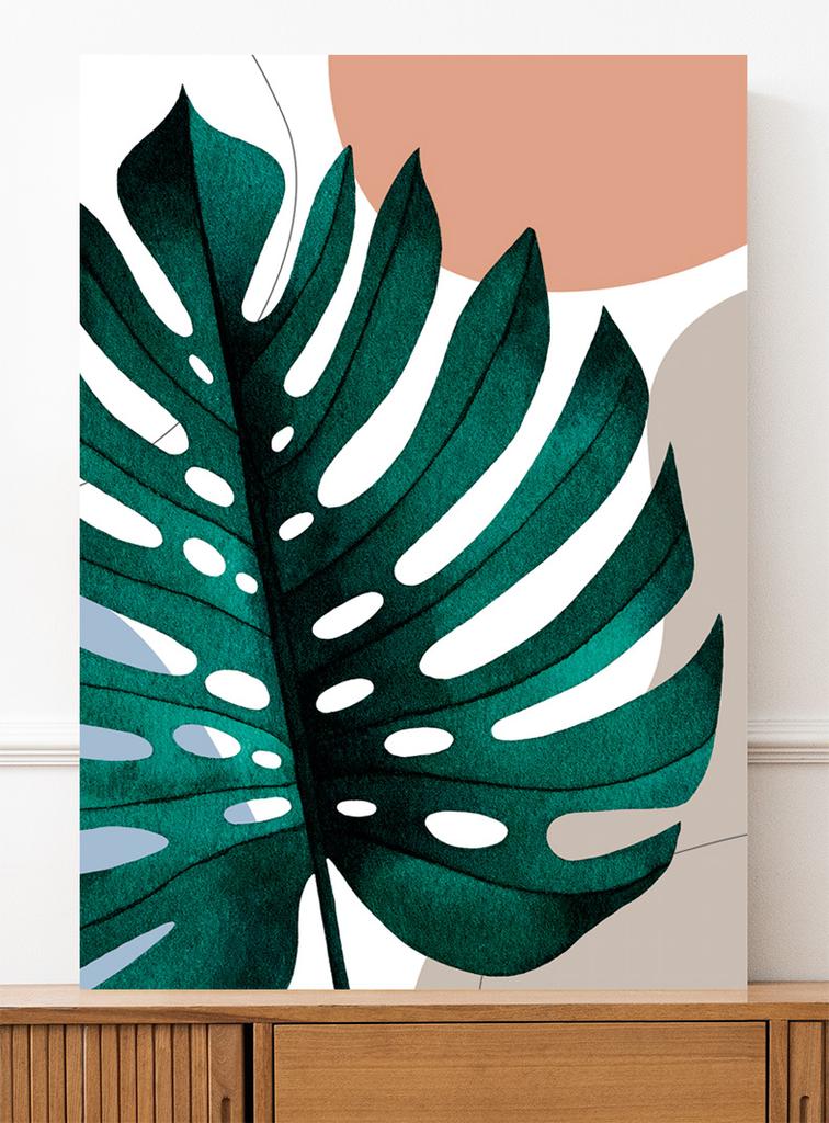 Плакат бохо плакаты лист монстеры