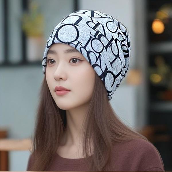 Универсальные корейские женские шапки на осень/зиму: Головной платок, баотоу, пуловер, шейный платок, принт, ворс и защитные уши