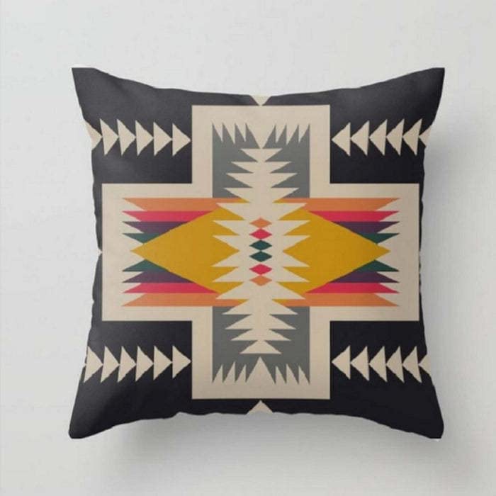 YunJeude Cushion Set of Nordic Stylish and Cute Ethnic Native Ortega Geometric Zipper Interior Decor of C Same Pattern on Both Covers, 45x45cm, 4,