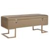 VidaXL Bench with Storage Compartment 105 Cm Beige Velvet