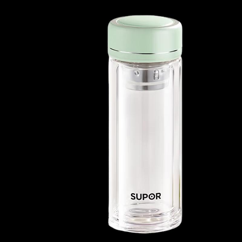 SUPOR KCG18BQ10 Двустенная портативная стеклянная чашка для чая, 180 мл