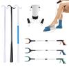 35" Long Handle Shoe Horn for Seniors Unisex Plastic Dressing Aid Stick with Sock Removal Tool Adjustable Extended Stick