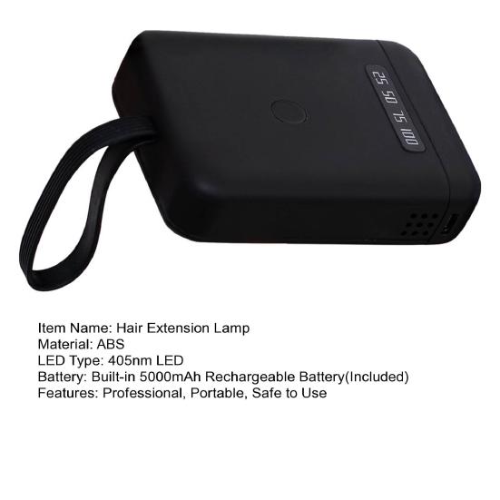 405nm LED Hair Extension Lamp 5000mAh Rechargeable UV Light Hair Extension Machine Home Salon Portable Handheld Wig Glue Curing Lamp