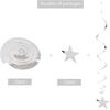 BEISHIDA Silver Star Hanging Swirl Decorations,Hanging Silver Party Supplies for Graduation Wedding Baby Shower Decorations, Pack of 15