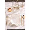 Фарфоровый обеденный сервиз Bone Celine из 24 предметов на 6 персон, золотой полуквадратный