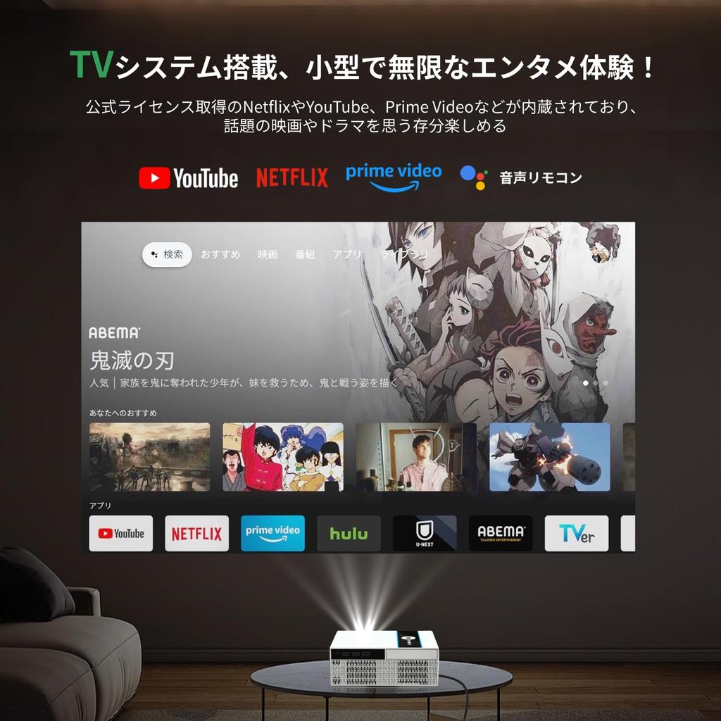 Officially Licensed by Equipped with AI Technology and Android 4K Projector for Home and Business DoIby True 1080P WiFi Bluetooth Auto Auto Keystone