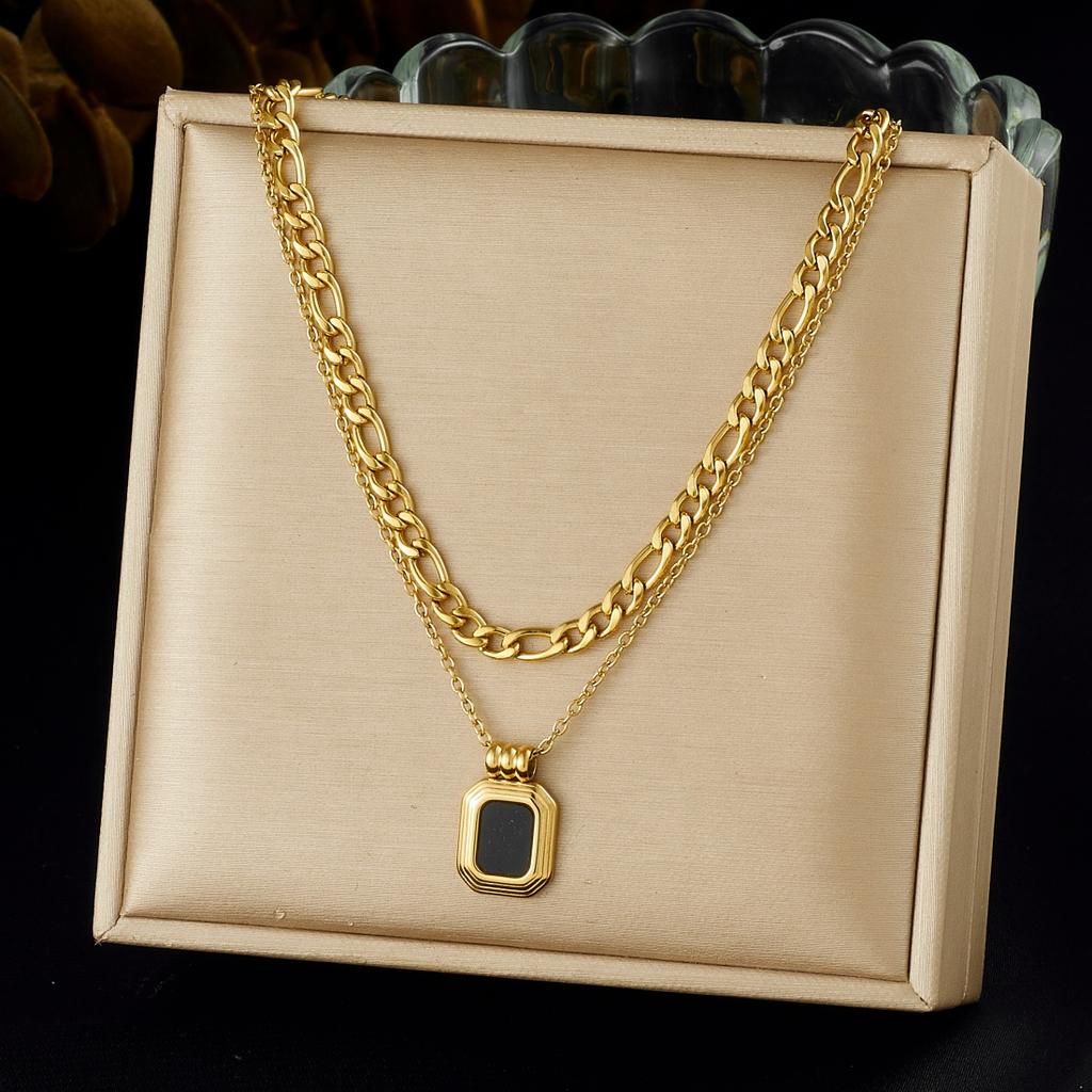DIEYURO 316L Stainless Steel Simple versatile Zircon Geometry Flowers Bowknot Series Pendant Necklace Lady Classic Charm Jewelry