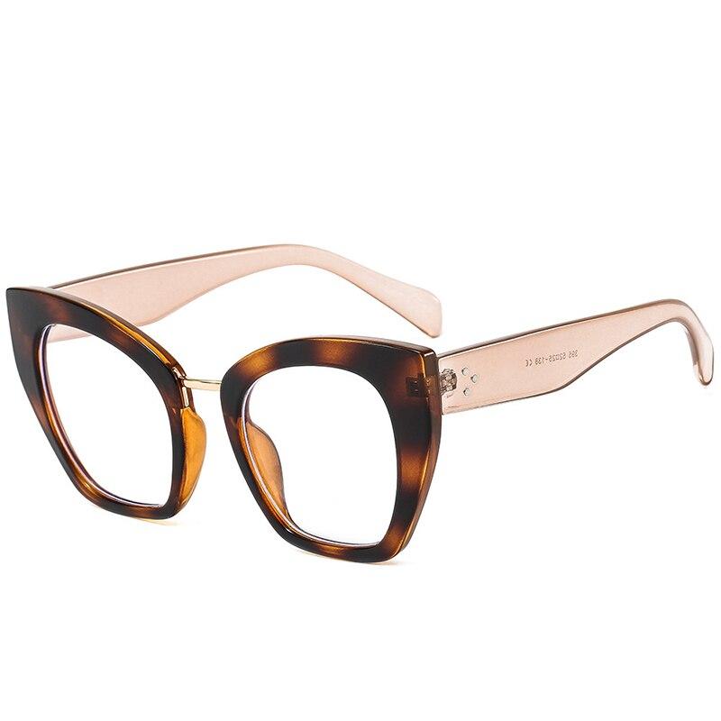 SO & EI ретро большие женские очки в оправе «кошачий глаз», модная прозрачная мужская оправа для очков с защитой от Blu-Ray, весенняя оптическая леопардовая оправа для очков