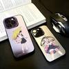 H-Хачикудзи Маёи Милый чехол для телефона iPhone17,16,15,14,13,12,11 Plus,Pro Max Черный Конфетный серебристый чехол для телефона