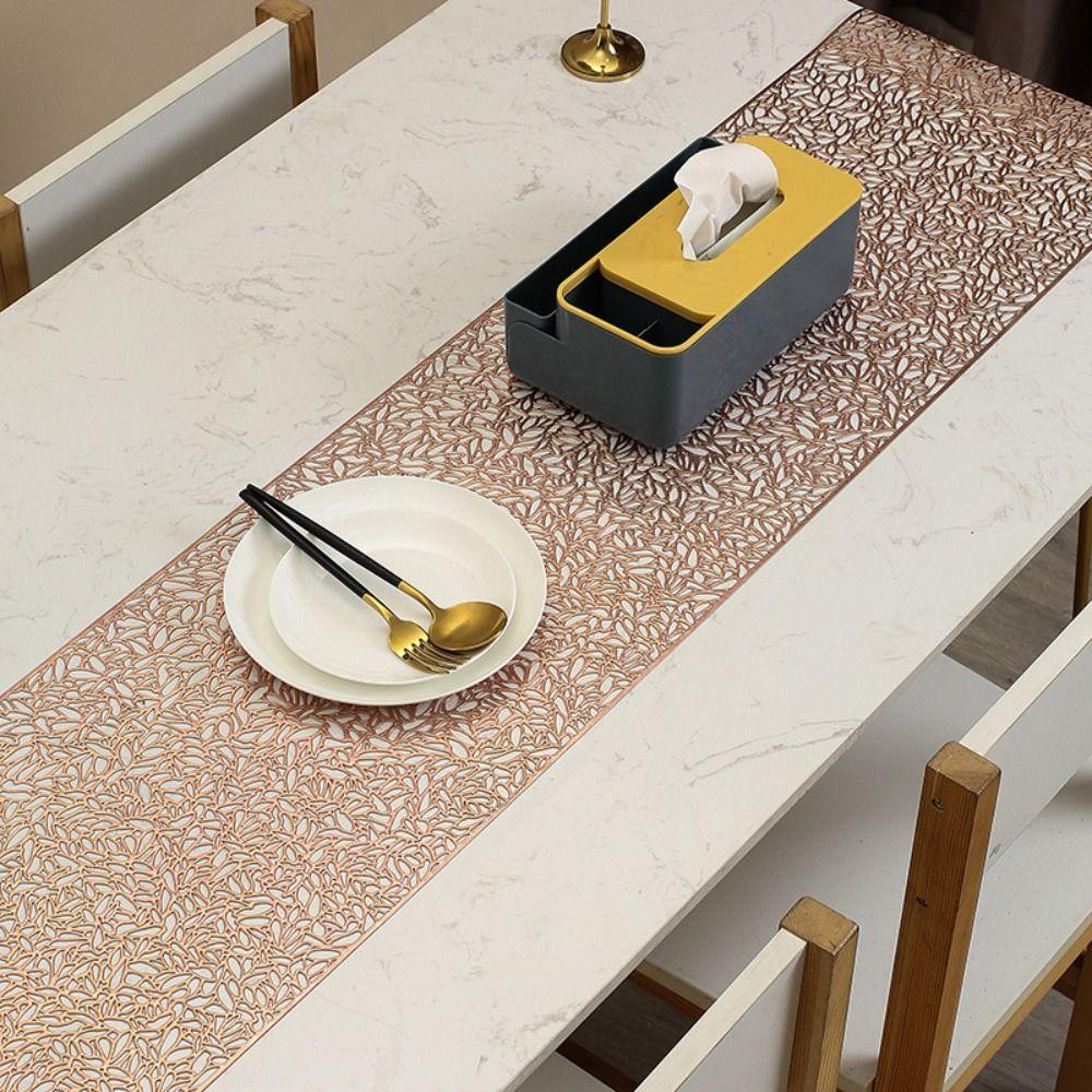 Rectangular Table Cover Anti-stain Tablecloth Long Hollow Table Runner  Banquet