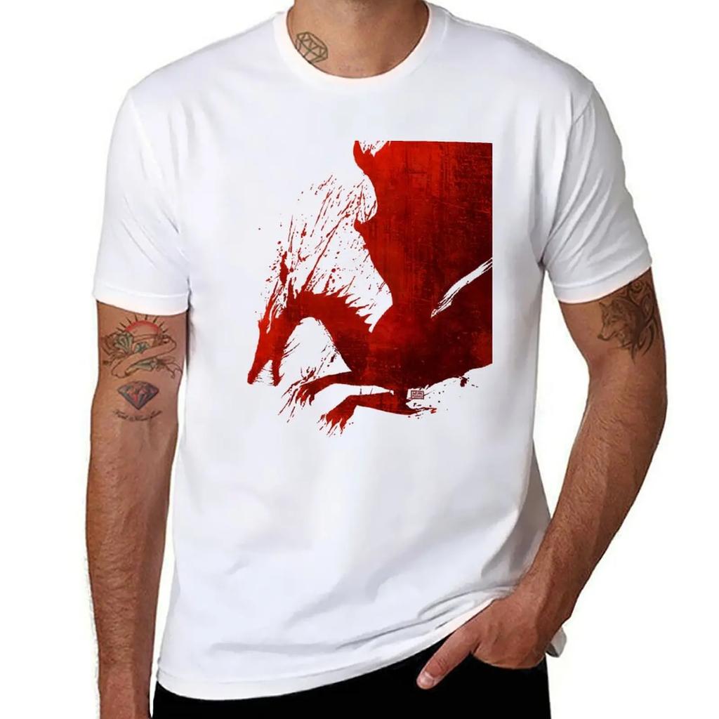 Футболка Dragon Age Origins Кровавый Дракон V2 оверсайз лето 2025 Эстетичные наряды для мужчин 2025 новая модель