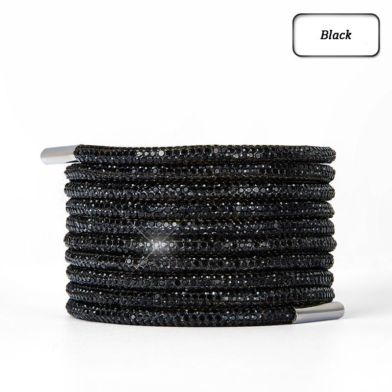 1PCS Rhinestone Shoe Laces Crystal Glitter Rope Bling Shiny Round Shoelaces For Sneakers100/120/140/160CM