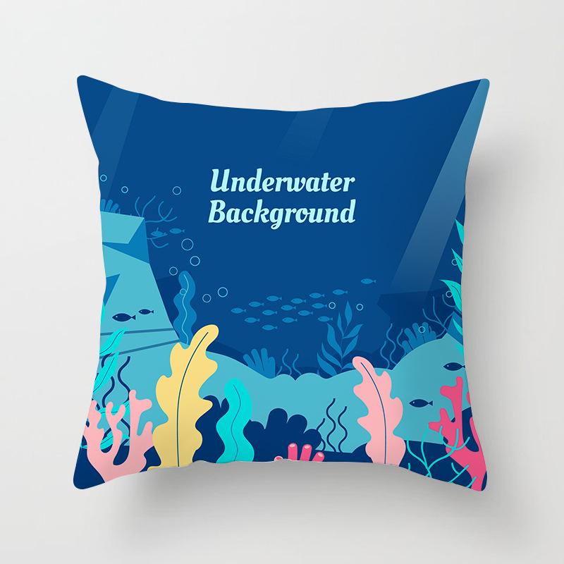Ins Товары для дома Расписанная вручную Подушка-машина Океан Чехол для офисной подушки