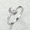 Fashionable White Star Micro Inlaid White Diamond Moon Opening Womens Versatile Ring