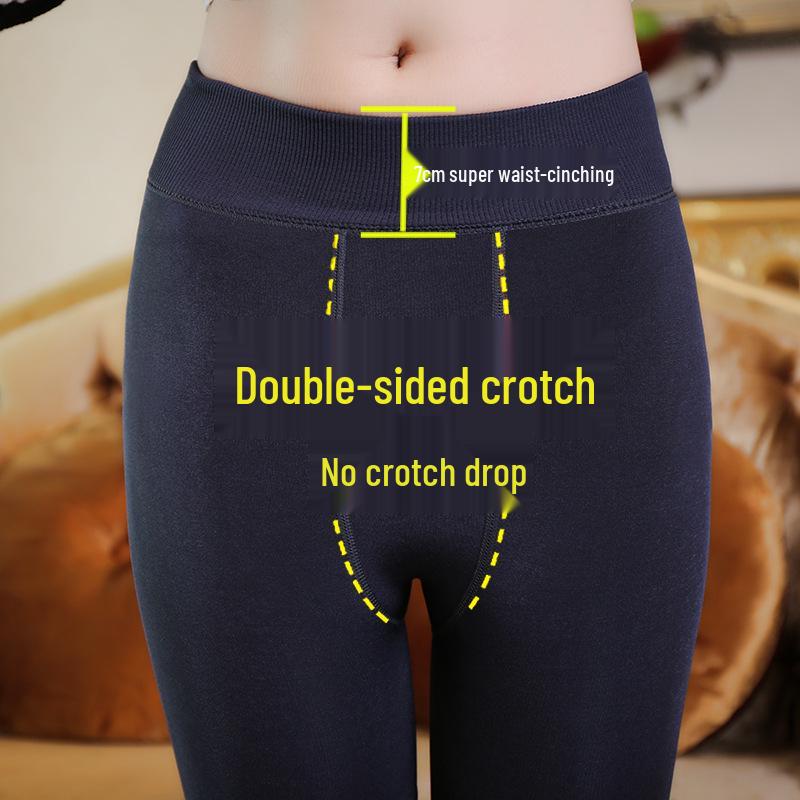 Женские бархатные утепленные леггинсы - Большой размер, Корейский стиль, Жемчужный бархат, Тепло 200 г для осени и зимы