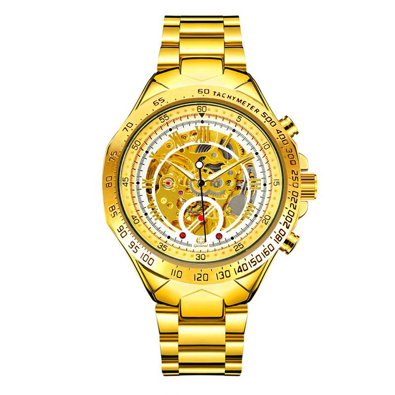 Топ Новые Модные Деловые Механические Мужские Часы Скелетоны Автоматические Мужские Механические Водонепроницаемые Часы