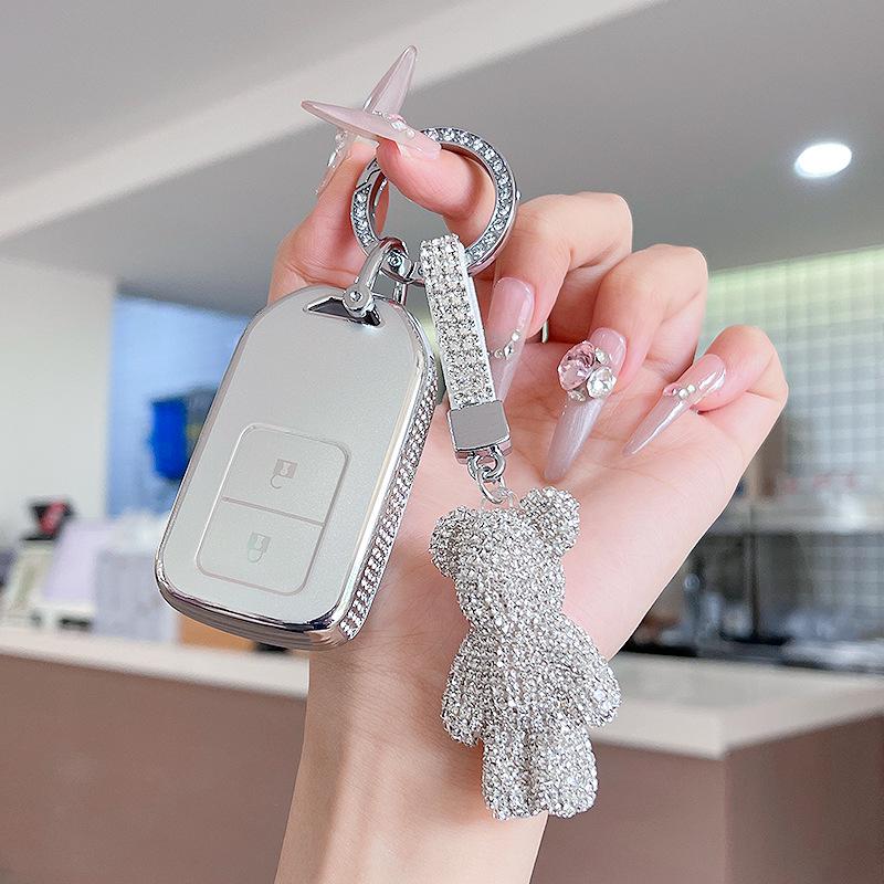 Premium Women's Car Key Case for Honda Accord, Civic, CR-V, Fit, Odyssey, Vezel, Lingpai, and XR-V