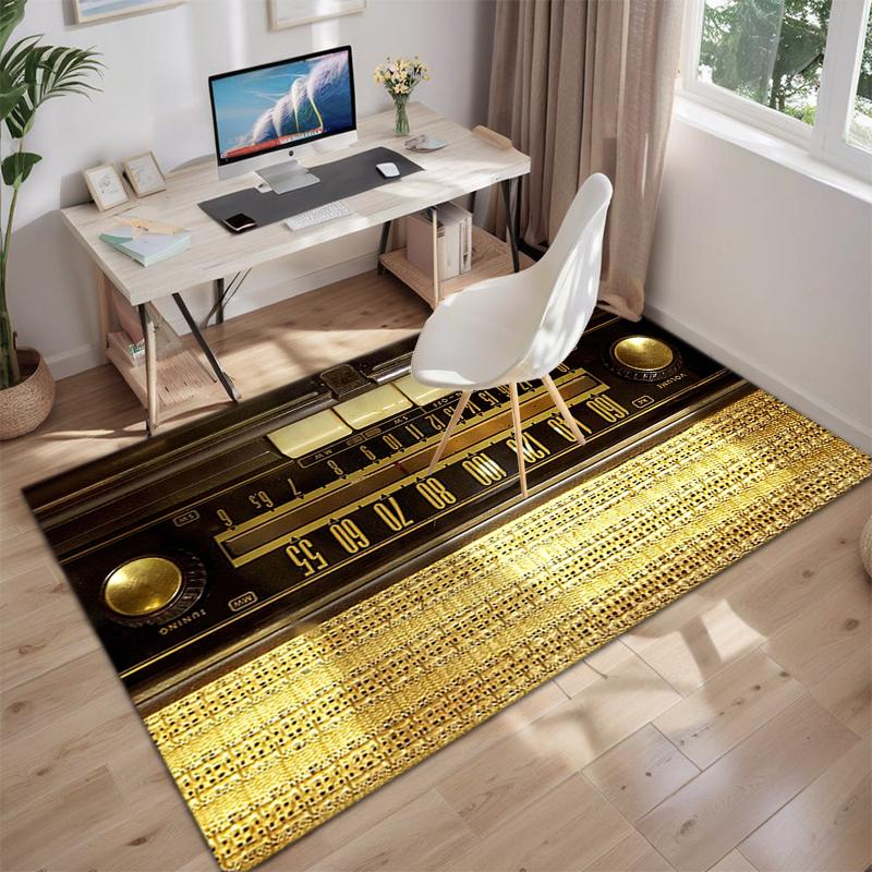 1Pc Musical elements Printed circular carpet, home door mat, outdoor travel protection carpet A9