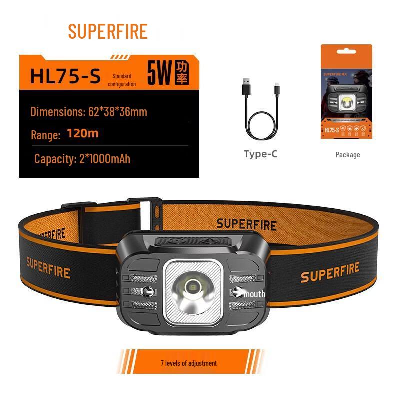 SupFire Светодиодный налобный фонарь HL23-S с USB-зарядкой