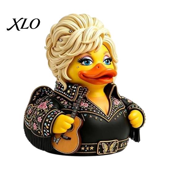 Creative Music Inspired Figurines Charming Duck Novelty Ornament, Musical Theme with Guitar Decorative Decor, Collectible Sculpture for Shelf Cabinet