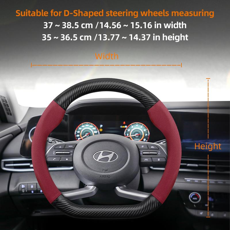 Подходит для Hyundai Рулевое колесо с текстурой замши, матового карбона I30 Tucson I20 Accent I10 I40 Kona Ix35 Grand Elantra Solaris Creta Getz