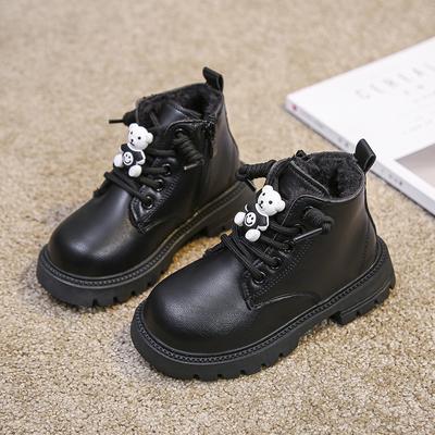 Мягкие кожаные ботинки для девочек с мягкой подошвой, хлопковые туфли для мальчиков