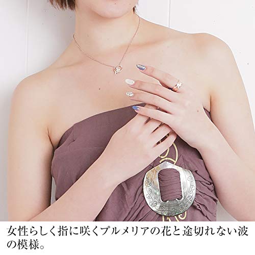 Гавайское ювелирное кольцо розового золота цвета 8 мм волнистая плюмерия вырезанные украшения [LocoMocoAloha] [Подлинный продукт]