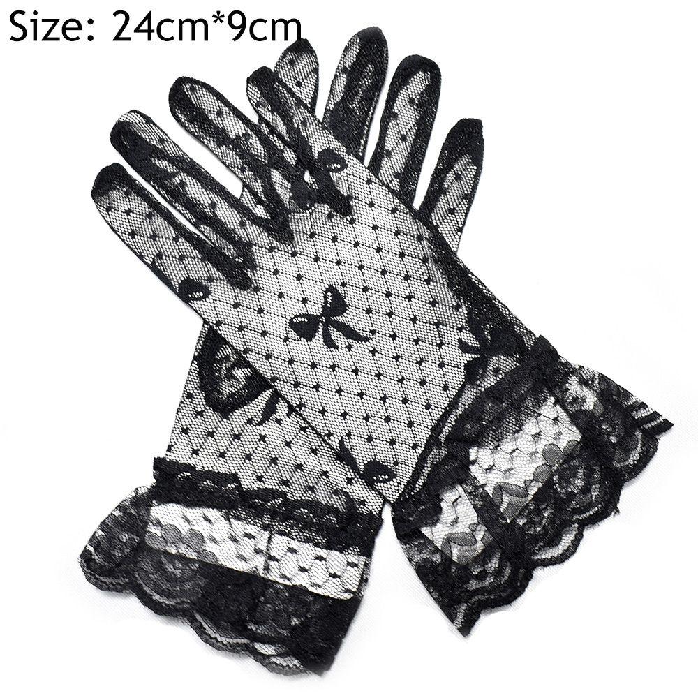 Full Finger Bow Paragraph Summer Sunscreen Mittens Bride Gloves Lace Glove Sexy Dress Party