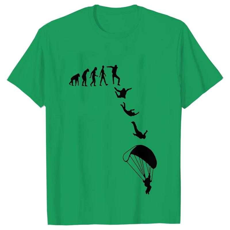 Men Tshirt Funny Skydiving Graphic Y2k Tops Sky Diving Short Sleeve Tees Skydiver Clothing Parachute Evolution Jumping Shirts