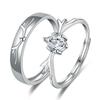 Новые 925 посеребренные парные кольца для влюбленных с оленем и цирконом, регулируемое открывающееся кольцо для женщин и мужчин, подарки на годовщину, аксессуары