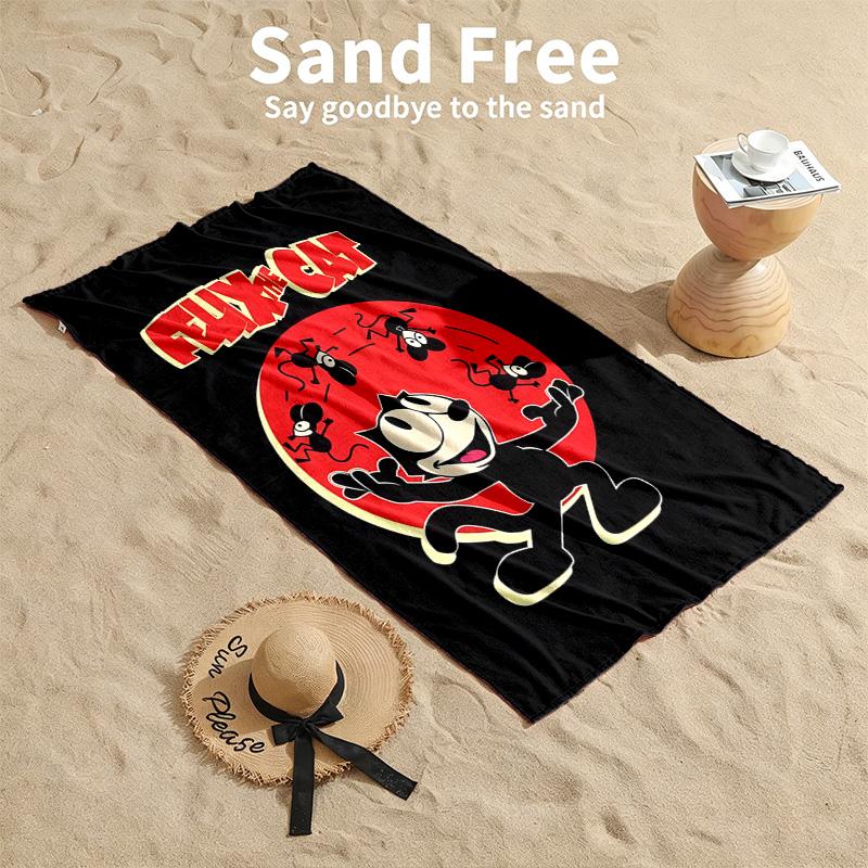 Felix the Cat Beach towels also serve as bath towels summer essential a musthave for the outdoors the beach and the pool