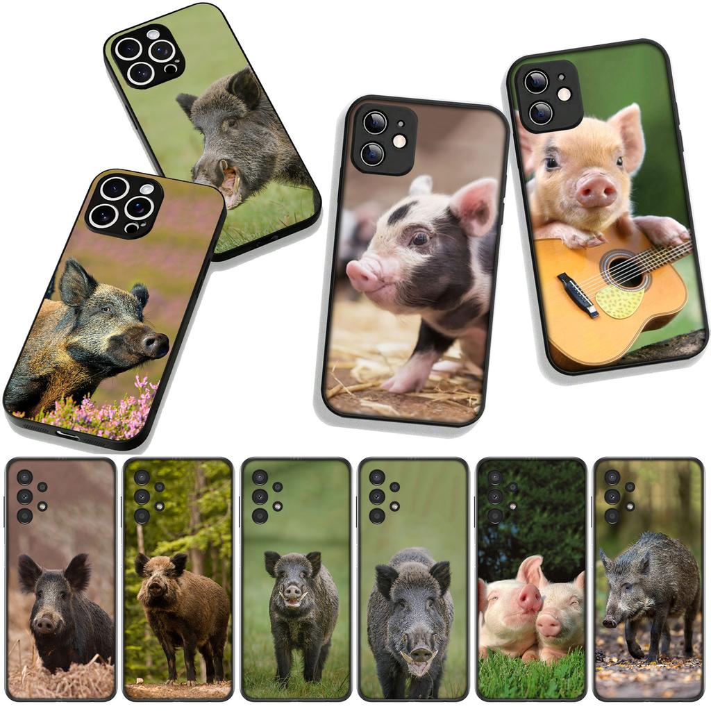 Wild Boar Pig Phone Cover for Samsung Galaxy A36 A17 A26 A07 A35 A54 A53 A13 A33 A34 S8 S9 S20 S21 FE S10 Plus Case