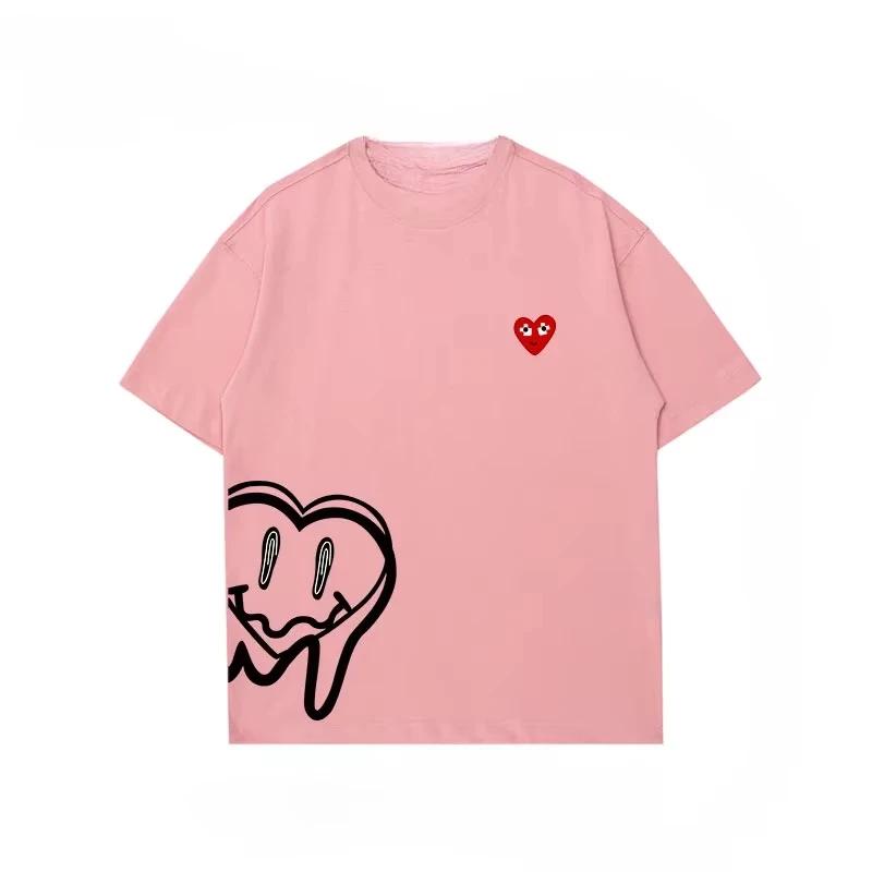 Summer fashion top: Loose neutral pure cotton American T-shirt daily wear for couples short-sleeved men pure cotton 2025