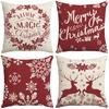 New Christmas Cushion Snowflake Elk Garland Red Home Cushion Pillow Case